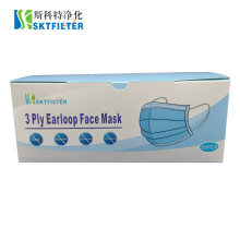 High Quality Nonwoven 3ply Blue Disposable Mouth Breathing Face Mask with Earloop Filter with Face Mask